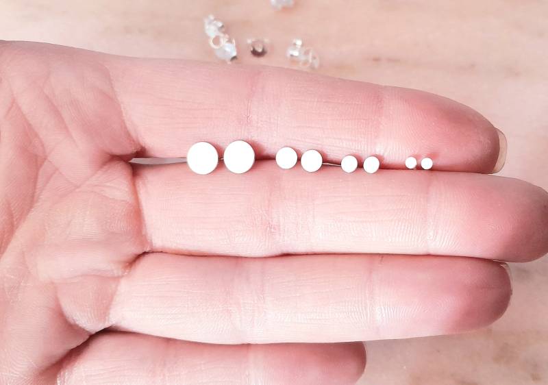 Ohrringe Aus 925Er Sterlingsilber Oder Vergoldet - 2 Mm, 3 4 6 Mm Tablett-Ohrstecker Mini-Scheibe von lucilesias