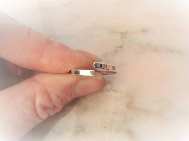 Verstellbarer Ring Aus Massivem 925Er Silber, Unisex von lucilesias