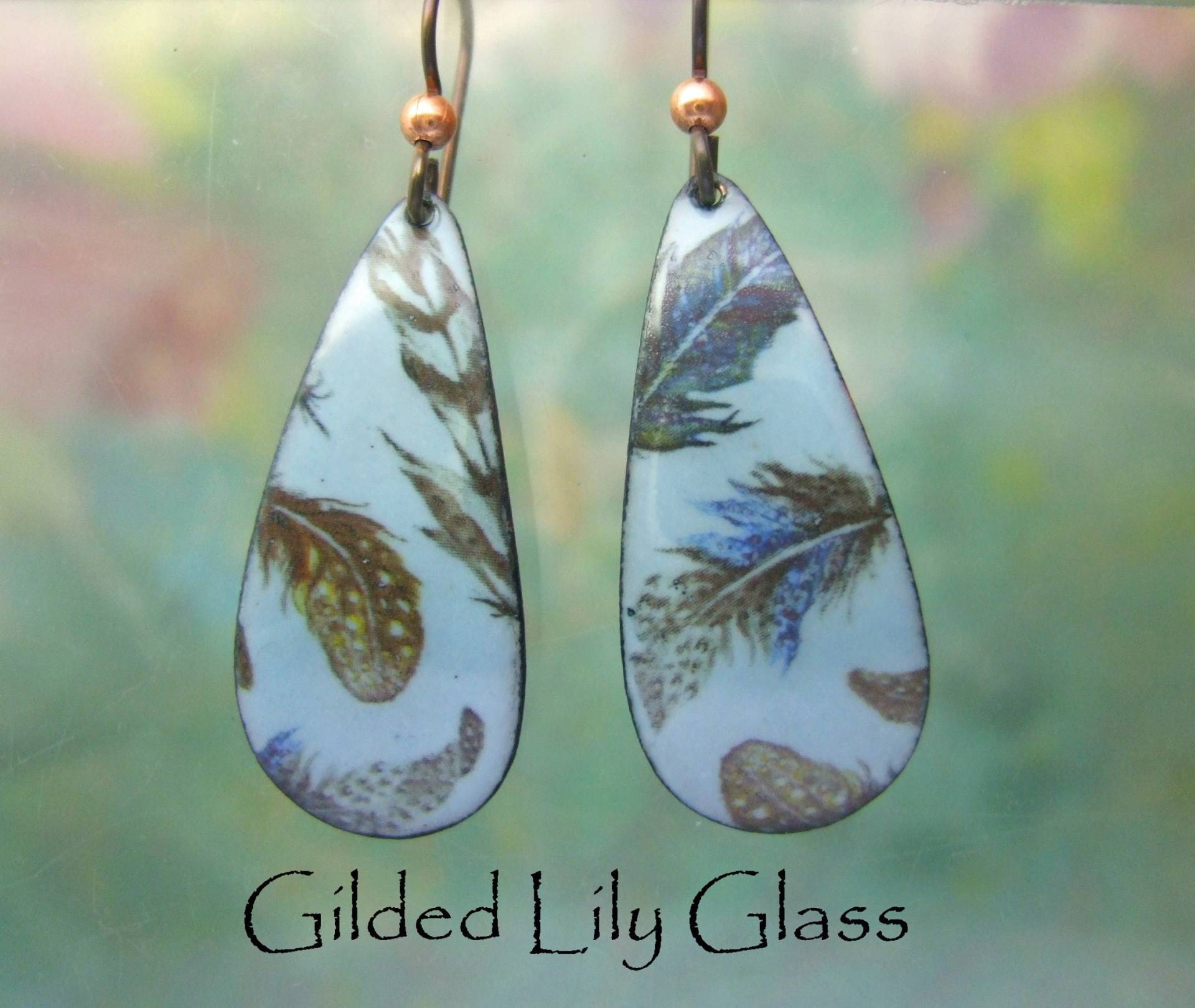 Birds Of A Feather Emaille Ohrringe, Kupfer Schmuck Handgefertigt in North Carolina Birds Of A Feather Emaille Ohrringe, Kupfer Schmuck Handgefertigt in North Carolina von luckiepenny