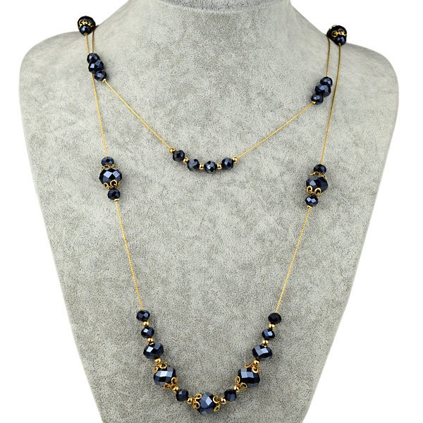 Sale 70% Preis Als Markiertes Kombi Porto 18K Vergoldet Swarovski Kristall Boho Doppellagige Kette Halskette Nz0182 von luckycat1930