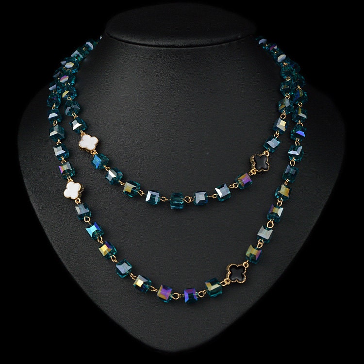 Sale 80% Preis Als Markiert Kombinieren Porto Neue Frauen 18K Vergoldet Swarovski Kristall Halskette 96cm Nz0113 von luckycat1930