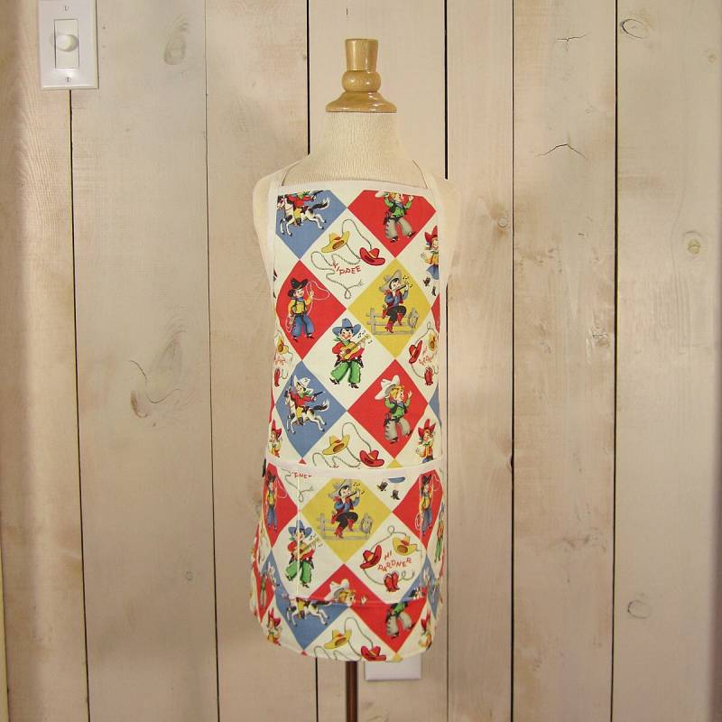 Yippee Kinderschürze - Wendeschürze, Cowboyschürze, Schürze Für Kinder, Jungenschürze von luckyduckydesigns