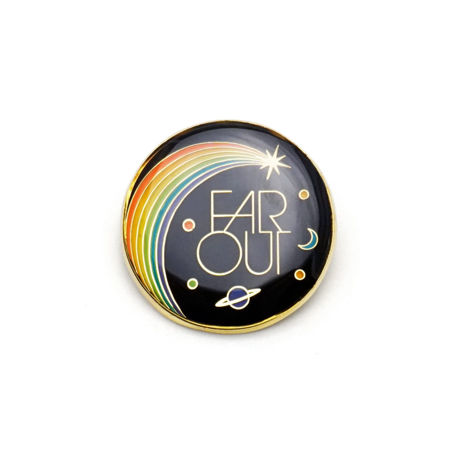 Far Out Emaille Pin Far Out Emaille Pin von luckyhorsepress