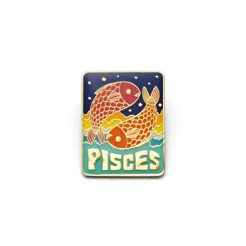 Pisces Emaille Pin von luckyhorsepress