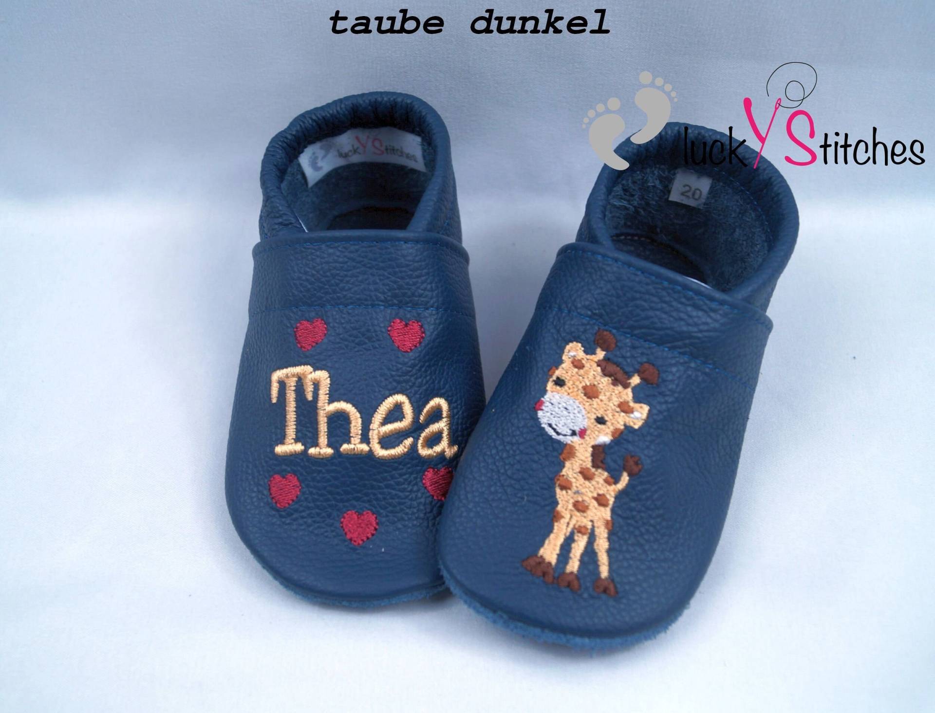 Krabbelschuhe, Lederpuschen, Giraffe, Name, Personalisierbar Krabbelschuhe, Lederpuschen, Giraffe, Name, Personalisierbar von luckystitchesShop