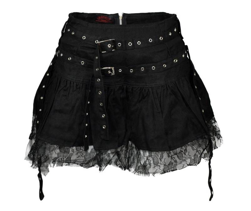 Black Gothic Skirt With Eylet Straps von lucyfirefashion