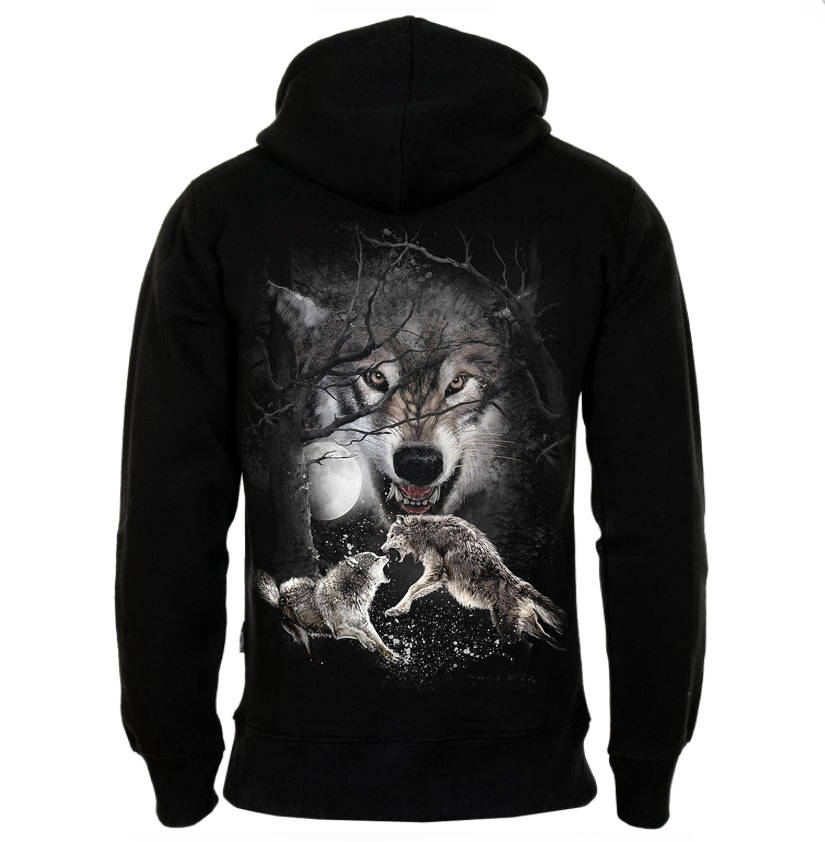 Fighting Wolf Zipper Hoody von lucyfirefashion