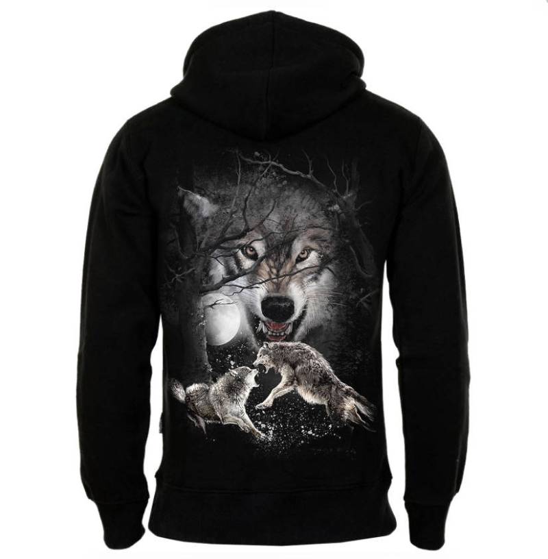 Fighting Wolf Zipper Hoody von lucyfirefashion