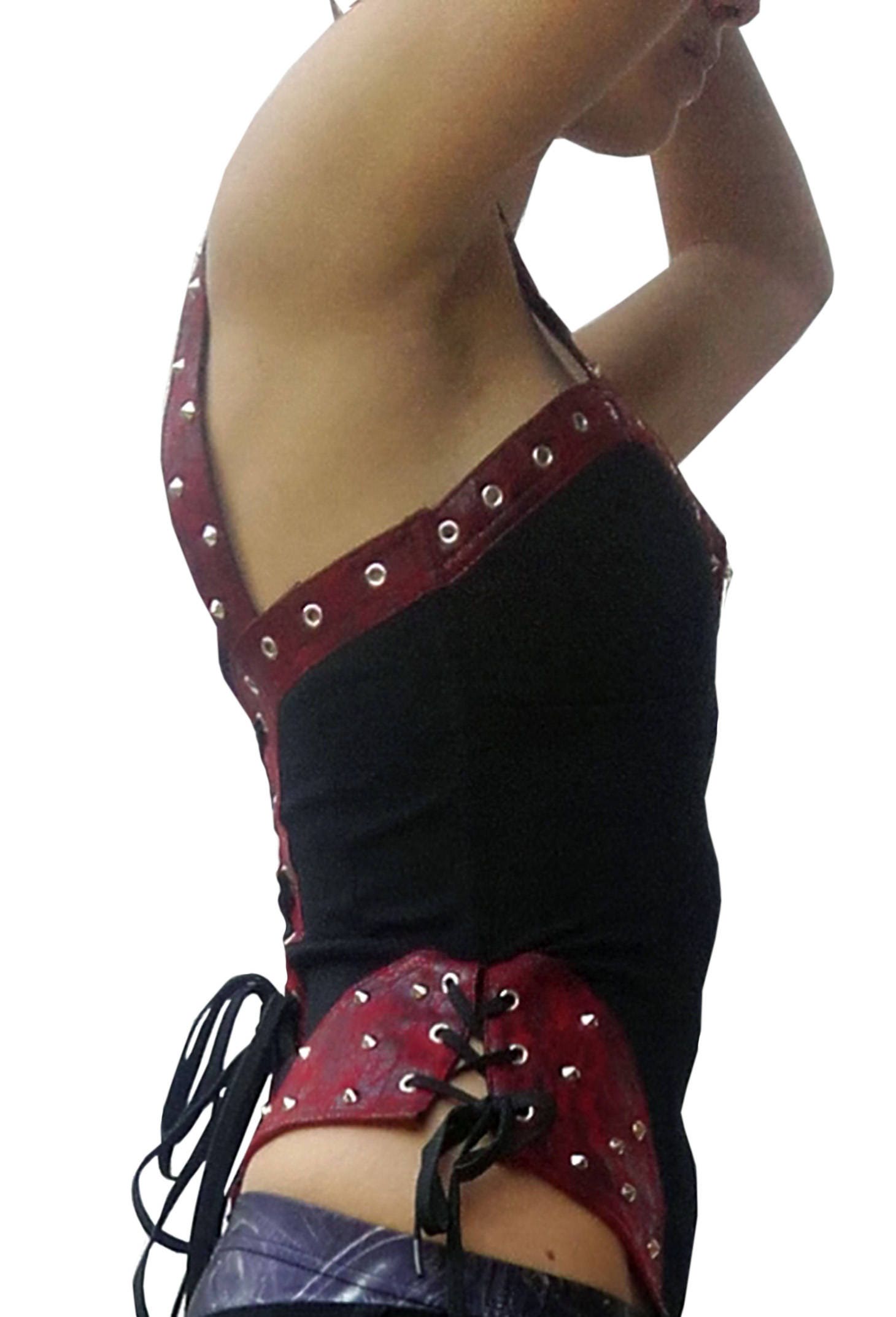 Gothic Biker Korsagen Top von lucyfirefashion