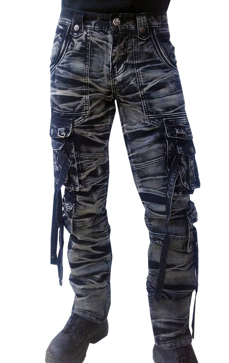 Long Cargo Pants Gray/Black Batik von lucyfirefashion