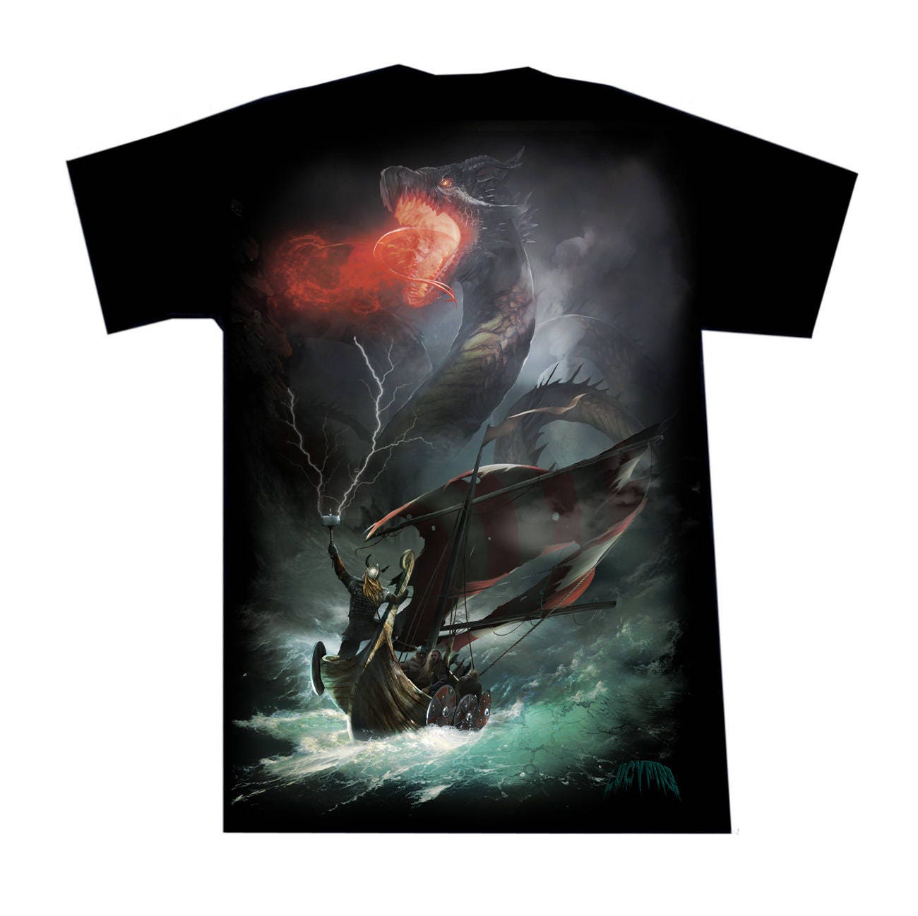 T Shirt Viking Dragon von lucyfirefashion