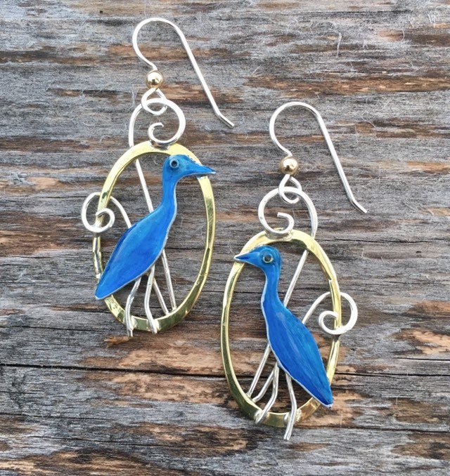 Reiher Ohrringe Reiher Ohrringe von lucygoldenjewelry