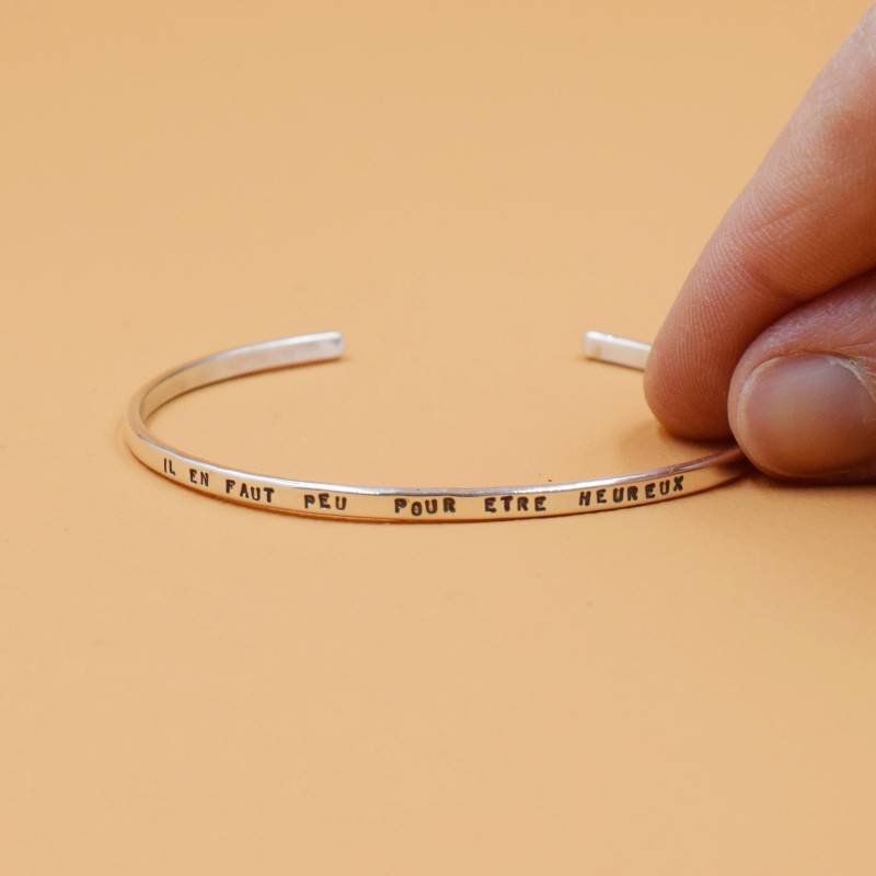 Personalisiertes Silberarmband Mit Botschaft Und Verstellbar von lucyluceshop