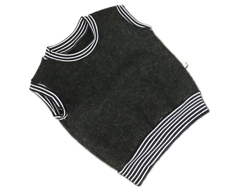 Pullover Aus Wollwalk in Dunkelgrau Gr. 62-128 von luettundluett