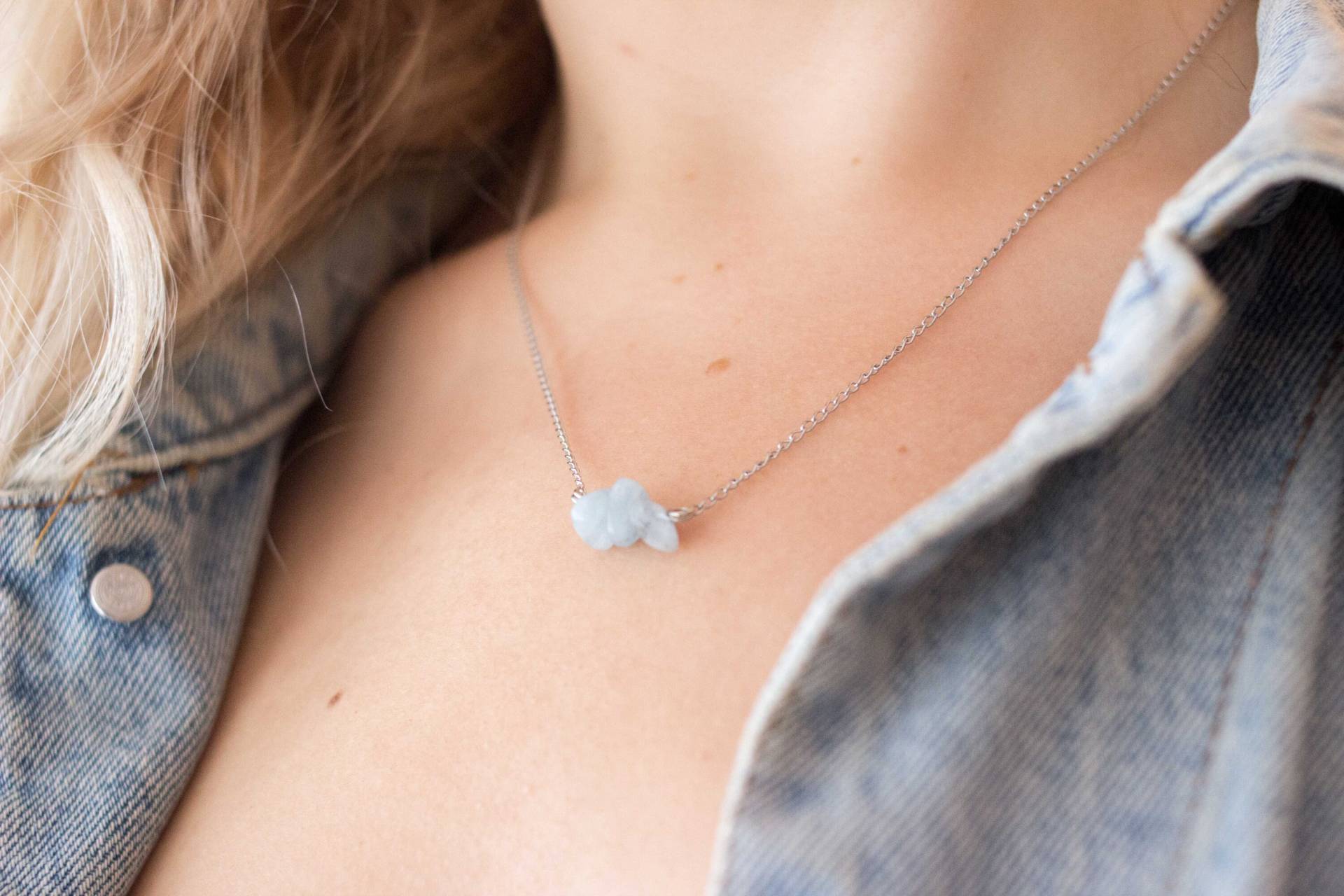 Aquamarin Kette | Geburtsstein März Heilsteinkette Silber Rohedelstein Splitter Aquamarin Kette | Geburtsstein März Heilsteinkette Silber Rohedelstein Splitter von luisaebeling