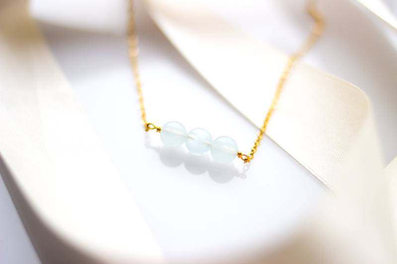 Aquamarin Perlen Halskette Edelstein Kette Anhänger Heilstein Schmuck Geburtsstein März Aquamarin Perlen Halskette Edelstein Kette Anhänger Heilstein Schmuck Geburtsstein März von luisaebeling
