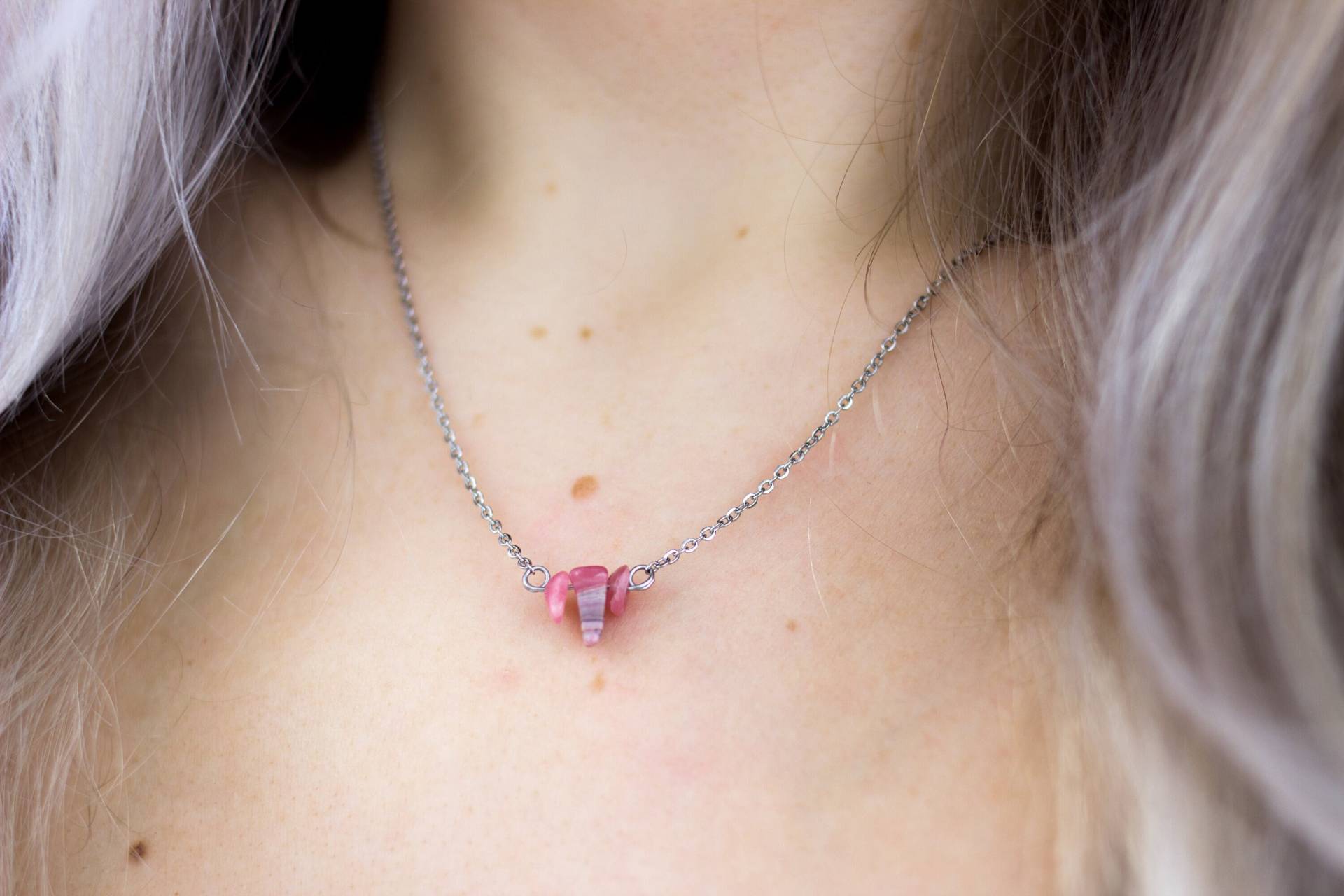 Rhodochrosit Edelstein Gliederkette Silber | Rohedelstein Heilsteinkette Layering Kette Rhodochrosit Edelstein Gliederkette Silber | Rohedelstein Heilsteinkette Layering Kette von luisaebeling