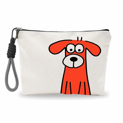 luixd Lustige Make-up-Tasche für Damen, Kosmetiktasche mit Handschlaufe, Orange Dog luixd Lustige Make-up-Tasche für Damen, Kosmetiktasche mit Handschlaufe, Orange Dog von luixd