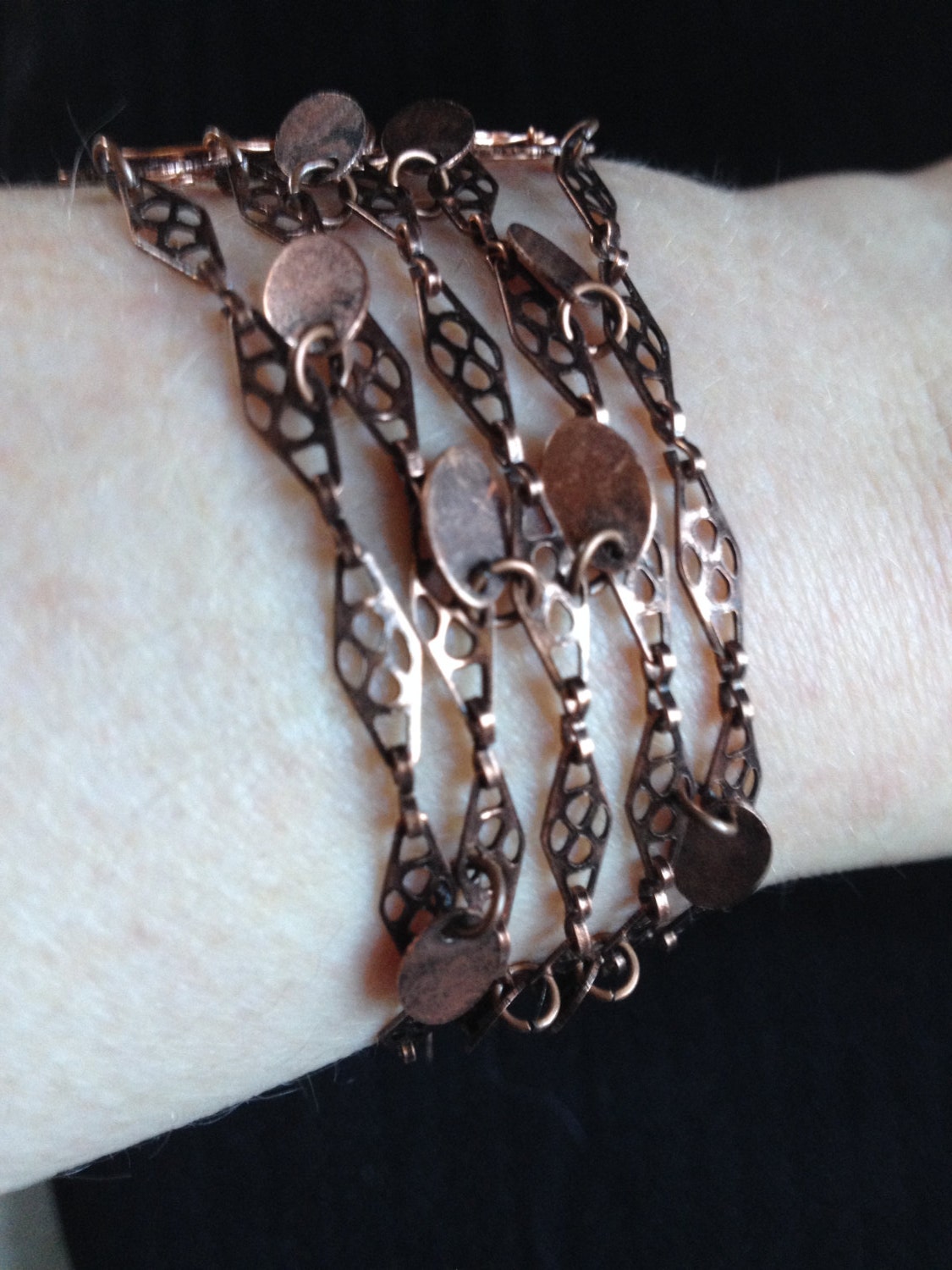 Kupferkettenarmband Mit Kupferanhänger Kupferkettenarmband Mit Kupferanhänger von lukama