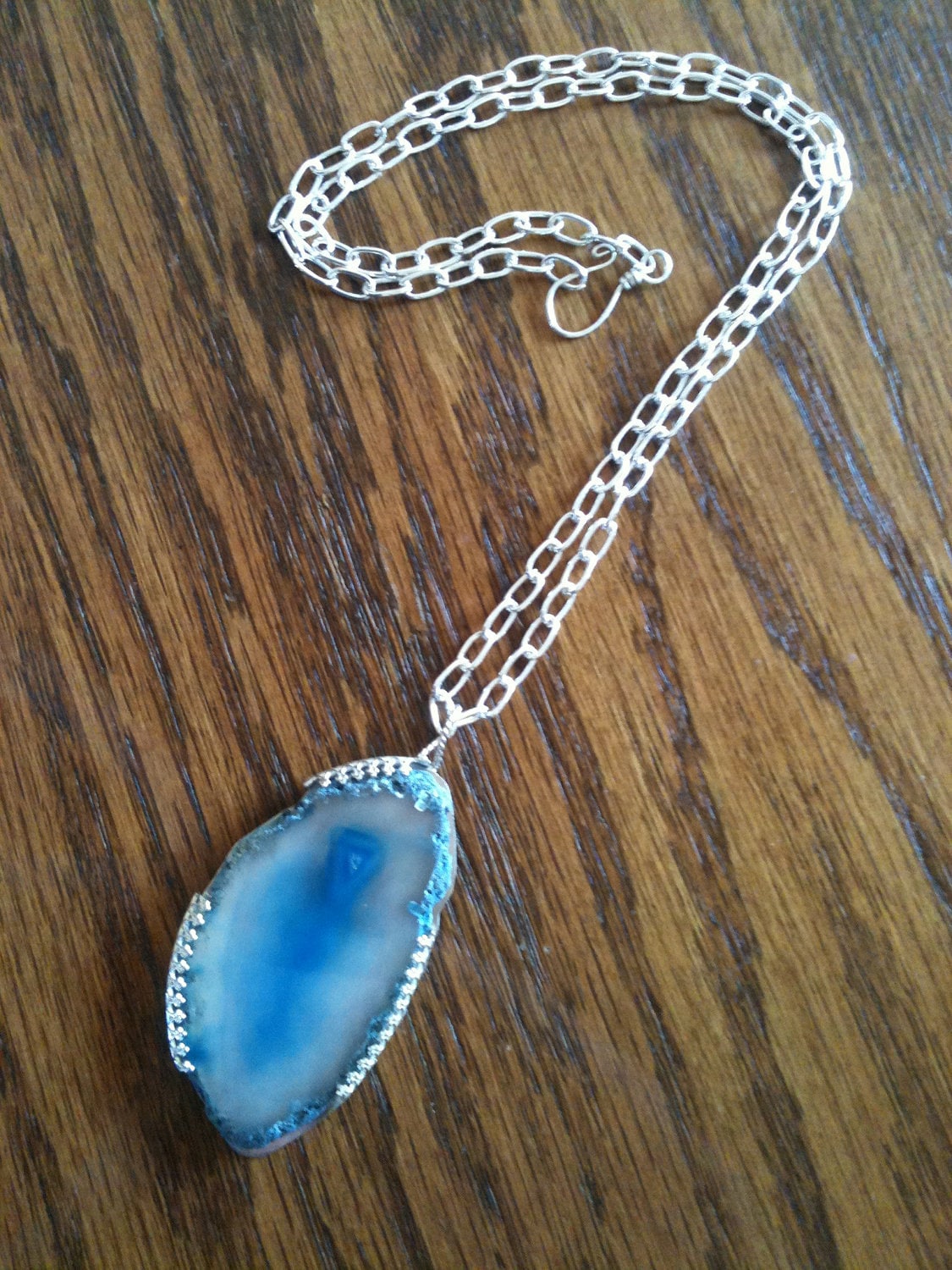 Traumhafter, Wolkig Aquablauer Scheibenstein Mit Silber Eingefasst Traumhafter, Wolkig Aquablauer Scheibenstein Mit Silber Eingefasst von lukama