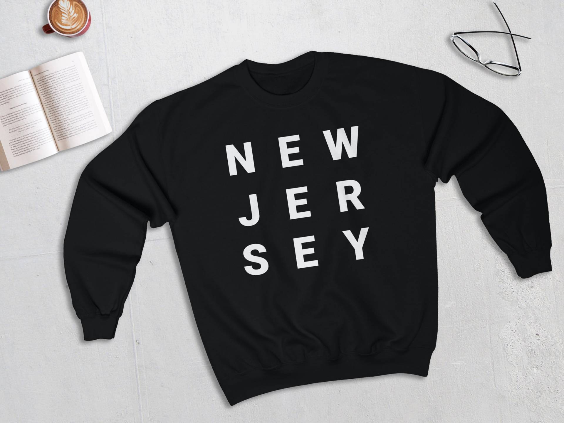 New Jersey Buchstaben Sweatshirt, Pullover von lukassfr