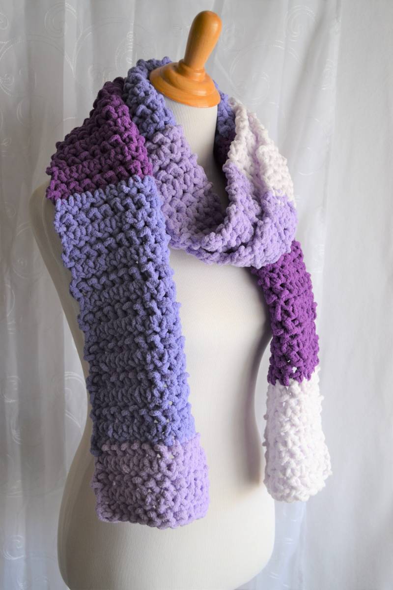 Chunky Multi-Color Lila, Lavendel, Und Violetter Häkelschal, Damenschal, Schal, Lila Häkelschal von lukesmom6
