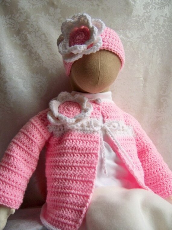 Häkelpullover, Mädchenpullover, Pullover Mit Stirnband, Rosa von lukesmom6