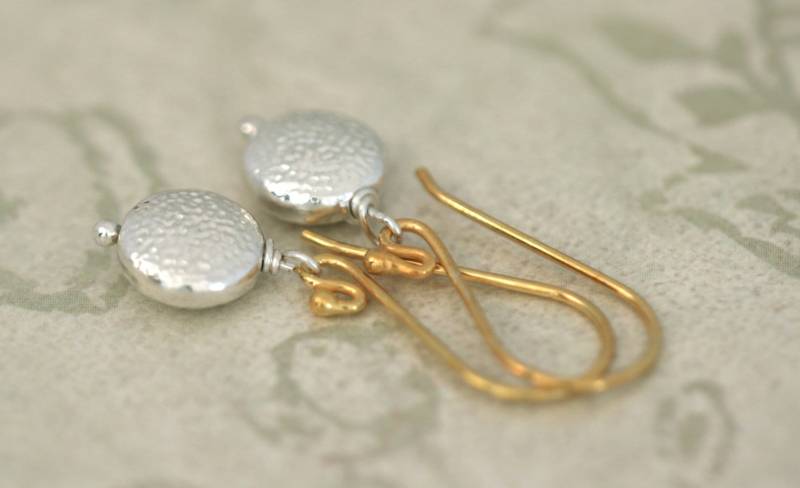 Silber Und Gold Sterling Golf Vermeil Tropfenohrringe von luluglitterbug