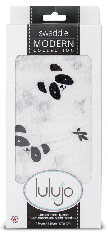 lulujo Mulltuch (modern collection) Viskose (Bambus) 120 x 120 cm Panda von lulujo