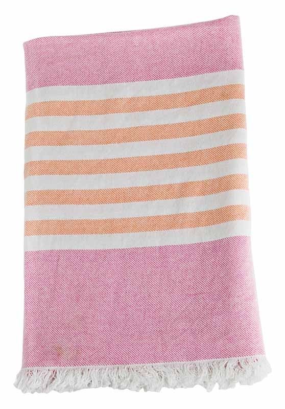lulujo Turkish Towel Badetuch - Passion Pink & Apricot von lulujo
