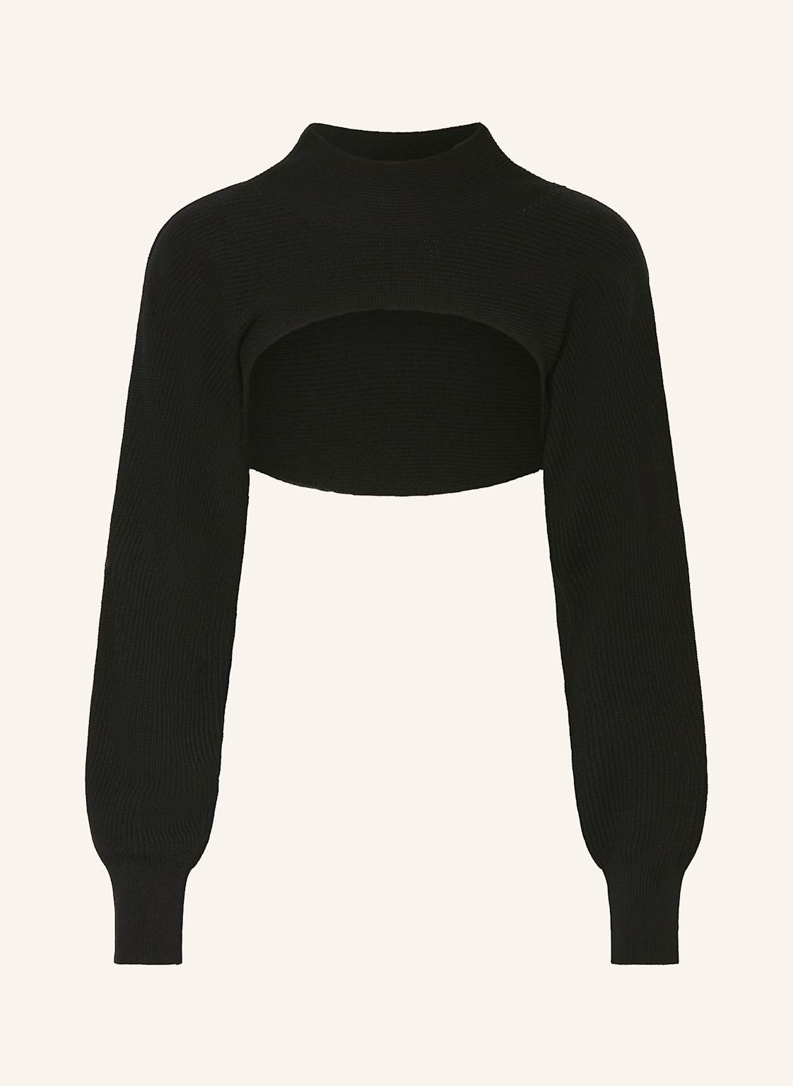 Lululemon Cropped-Pullover Cotton-Blend Mockneck Knit Shrug schwarz von lululemon