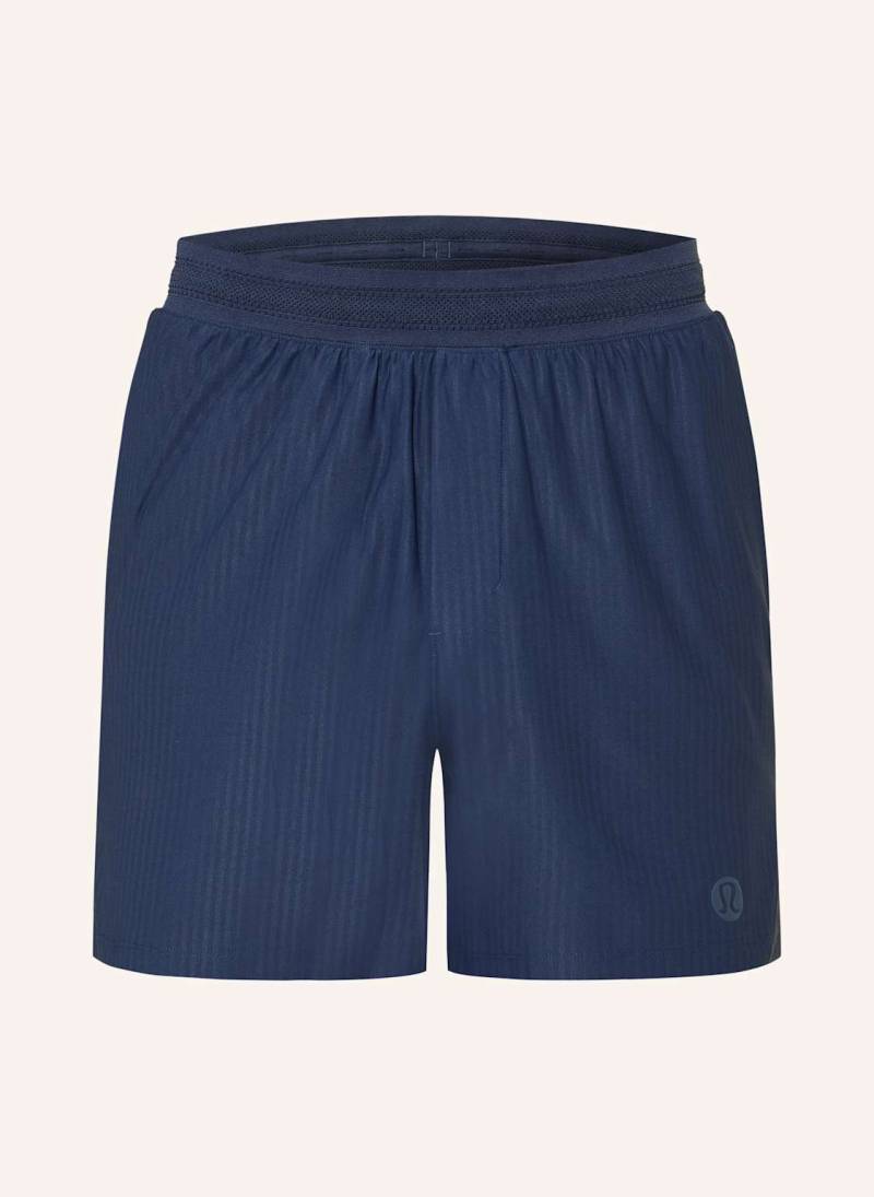 Lululemon Tennisshorts Striped Mesh 5in blau von lululemon