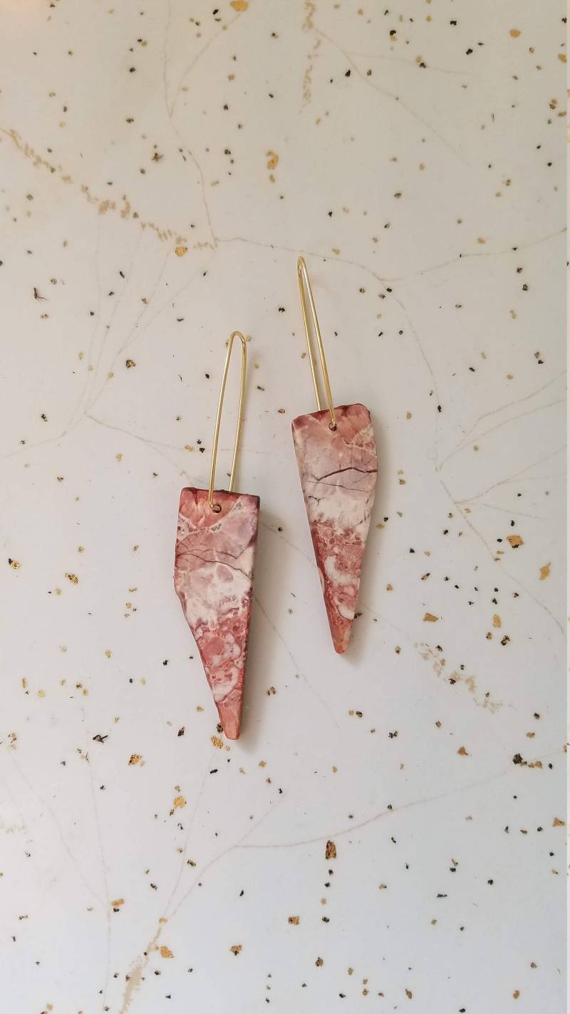 Vogelauge Jaspis Steinscheibe Ohrringe von lumafina