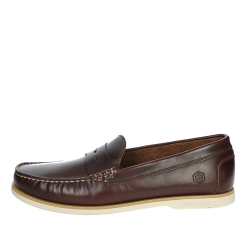 lumberjack Herren Mokassins/Bootsschuhe Navigator Braun Glattleder, Größe:43, Farbauswahl:braun von Lumberjack