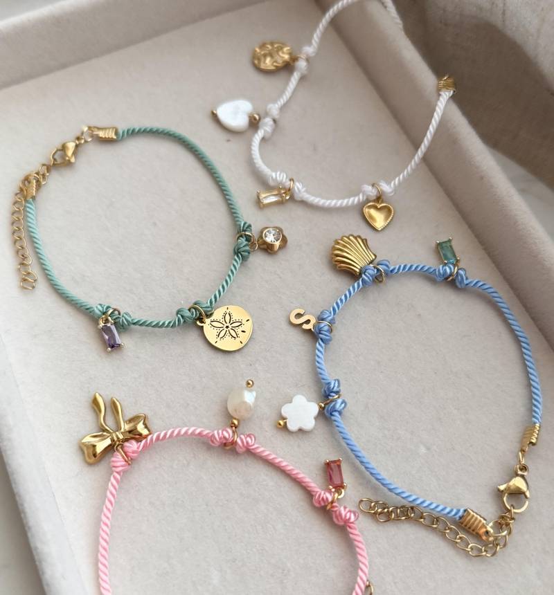 Kordel Bettelarmband Personalisierter Edelstahl Schmuck von lunaejewelryshop