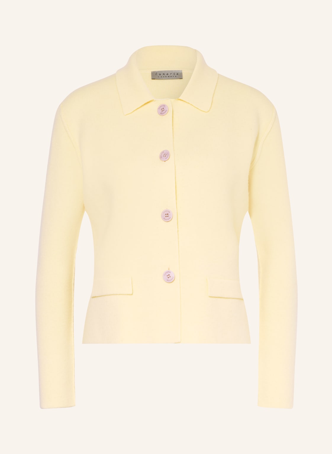 Lunaria Cashmere Strickjacke Aus Cashmere gelb von lunaria cashmere