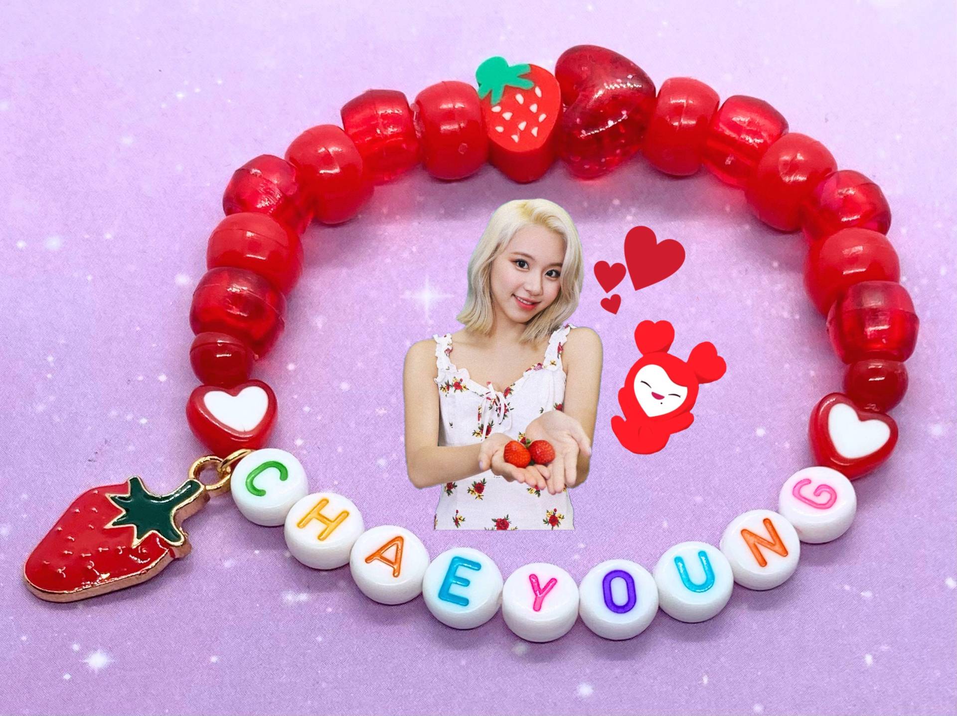 Zweimal Chaeyoung Kandi Bead Stretch-Armband Mit Optional Charms | Kpop Girl Group Mitglied Inspiriert Accessoire Oder Geschenk Für Einmal Zweimal Chaeyoung Kandi Bead Stretch-Armband Mit Optional Charms | Kpop Girl Group Mitglied Inspiriert Accessoire Oder Geschenk Für Einmal von lunarluxcraft