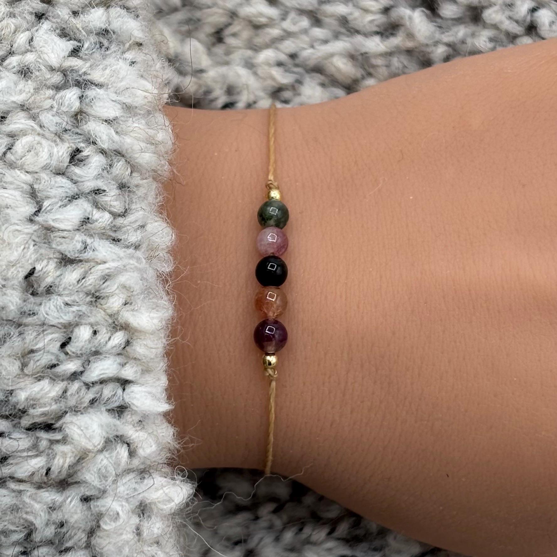 Bunter Turmalin Armband Rund Oder Facettiert Schutzarmband Talisman Edelsteinarmband Edelstein Geschenk Glücksbringer von lunevillage