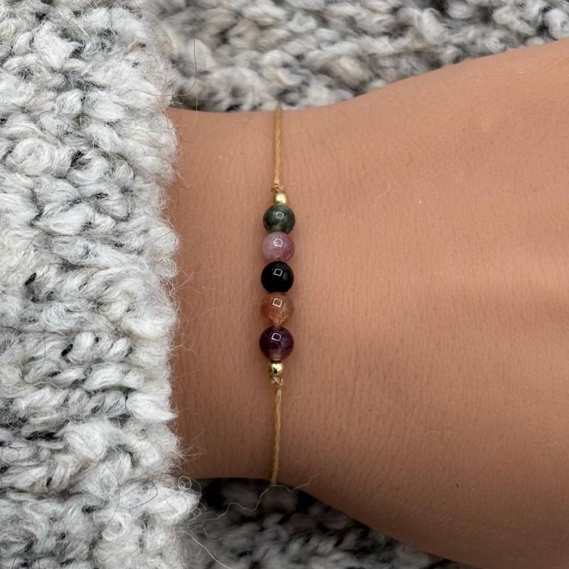 Bunter Turmalin Armband Rund Oder Facettiert Schutzarmband Talisman Edelsteinarmband Edelstein Geschenk Glücksbringer von lunevillage