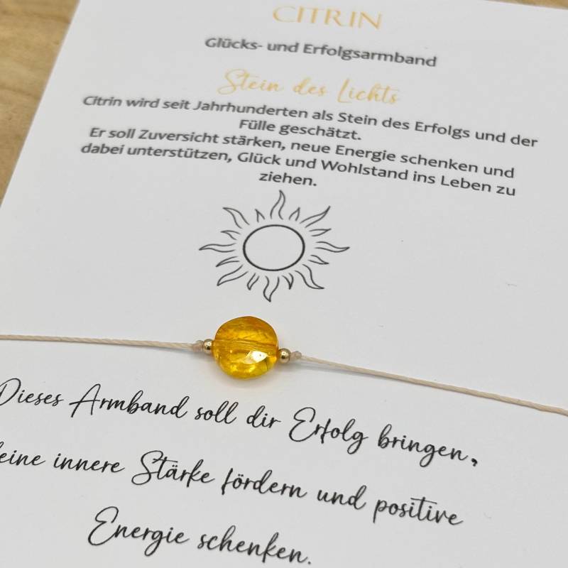 Citrin Armband | Glücksbringer Glücksarmband Edelstein Geschenk Personalisiert Optimismus Lebensfreude Erfolg Citrine von lunevillage