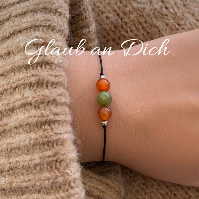 Glaub An Dich | Mutmacher Edelstein Armband Kristall Karneol Carneol Jade Geschenk Für Freundin von lunevillage
