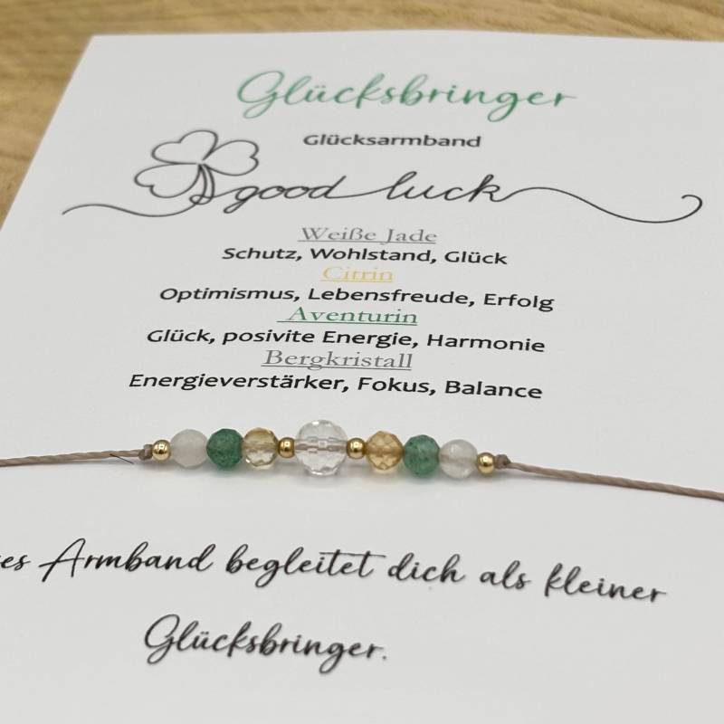Glücksbringer | Rund Oder Facettiert Glücksarmband Edelstein Armband Kristall Geschenk Für Freundin von lunevillage