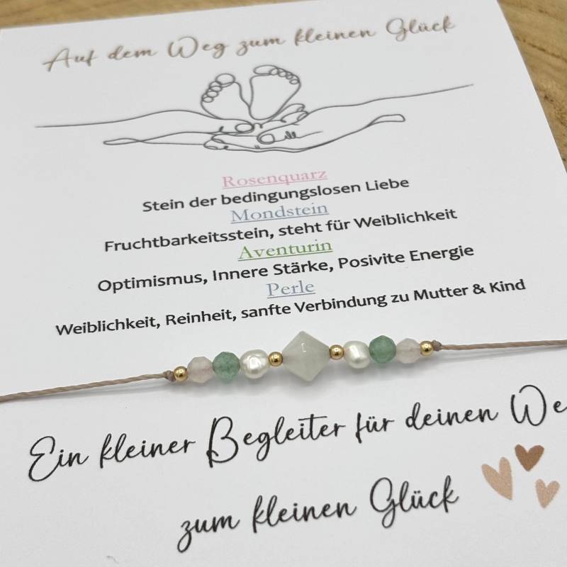 Glücksbringer Kinderwunsch Fruchtbarkeit Glücksarmband Fertility Mommy To Be Rosenquarz Mondstein Aventurin Süßwasserperlen von lunevillage