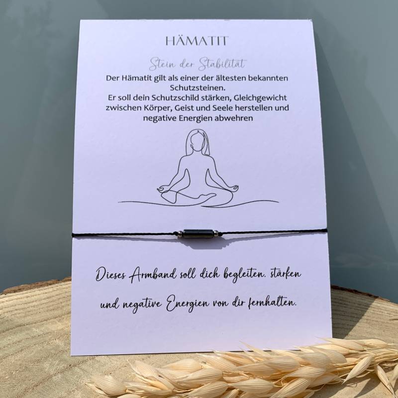 Hämatit Stein Der Stabilität Schutzstein Armband Schutzarmband Edelstein Kristallarmband Geschenk Personalisierbar von lunevillage