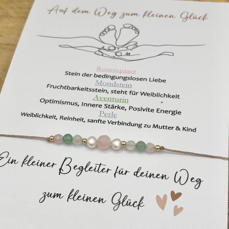 Glücksbringer Kinderwunsch Fruchtbarkeit Glücksarmband Fertility Mommy To Be Rosenquarz Mondstein Aventurin Süßwasserperlen von lunevillage