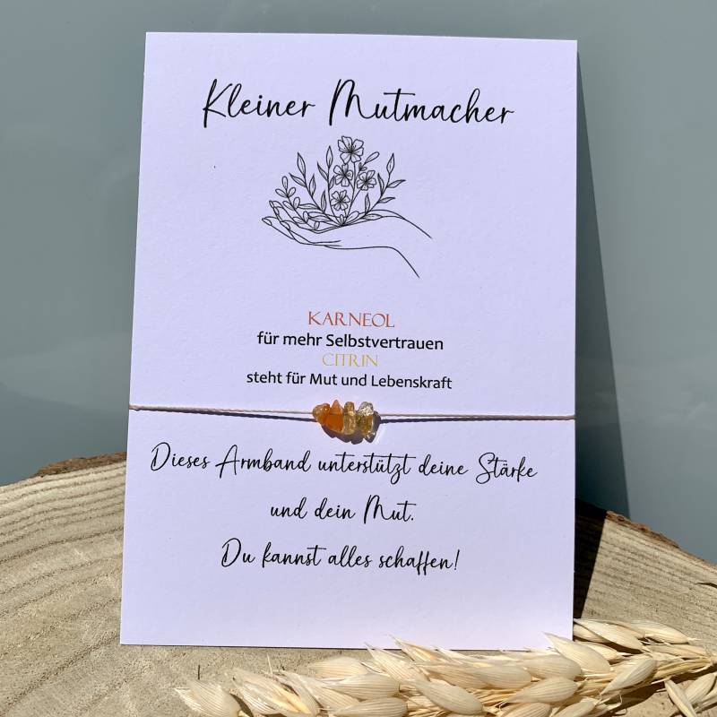 Mutmacher | Kraftarmband Glücksbringer Hoffnung Edelstein Armband Karneol Citrin Citrine Geschenk Für Freundin von lunevillage