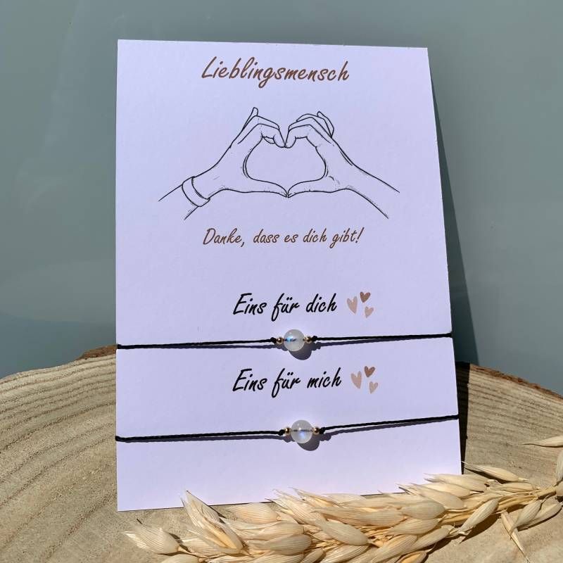 Lieblingsmensch Armband | Wunscharmband Edelstein Freundschaftsarmband Partner Geburtstagsgeschenk Für Freundin von lunevillage