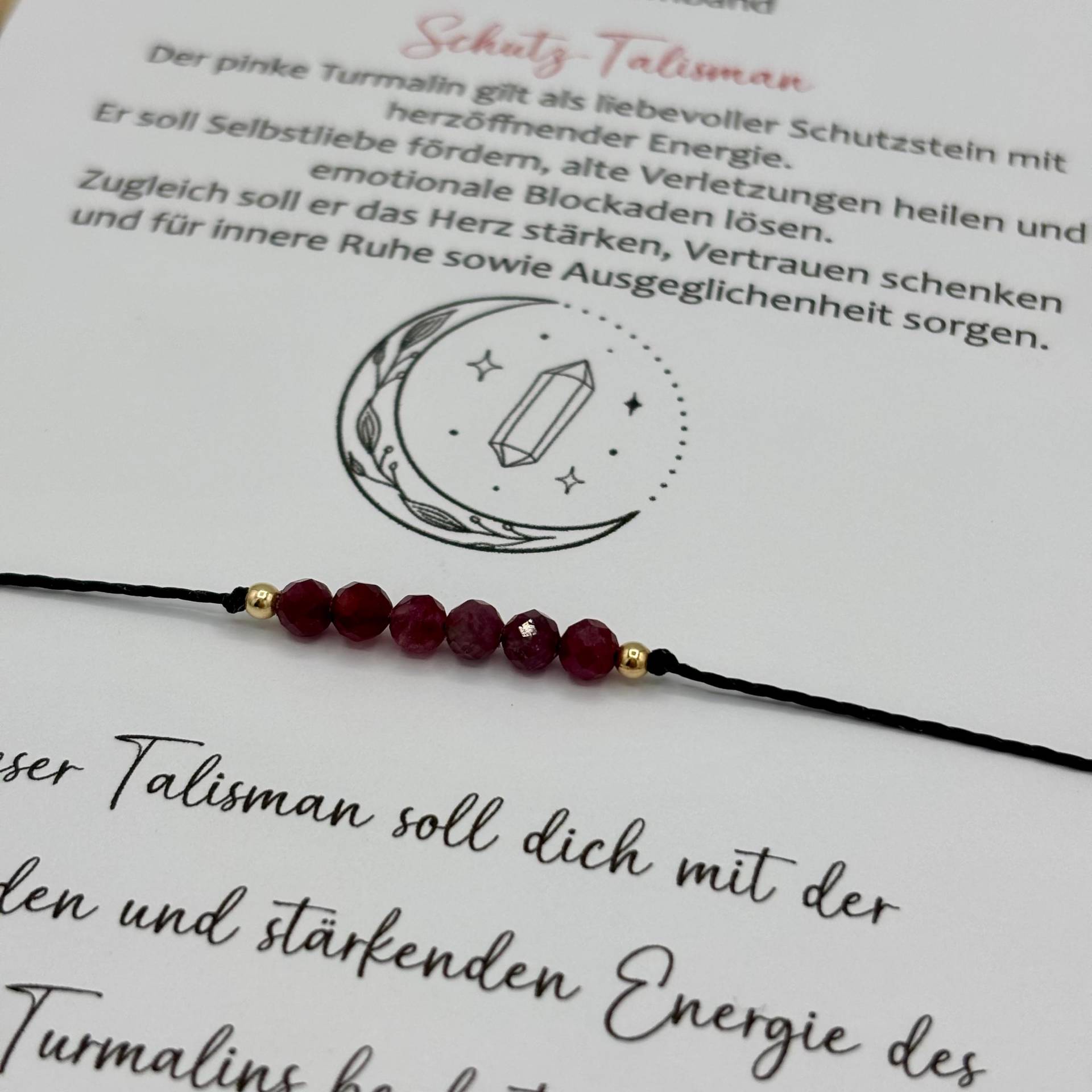 Pinker Turmalin Armband Rubellit Schutzarmband Talisman Edelsteinarmband Edelstein Geschenk Glücksbringer von lunevillage