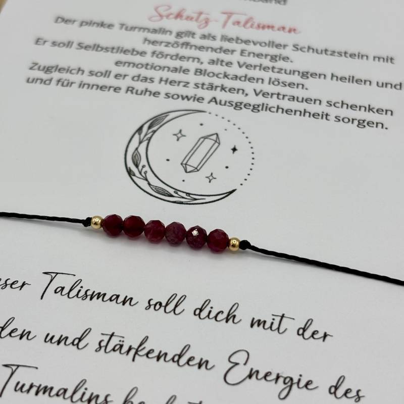 Pinker Turmalin Armband Rubellit Schutzarmband Talisman Edelsteinarmband Edelstein Geschenk Glücksbringer von lunevillage