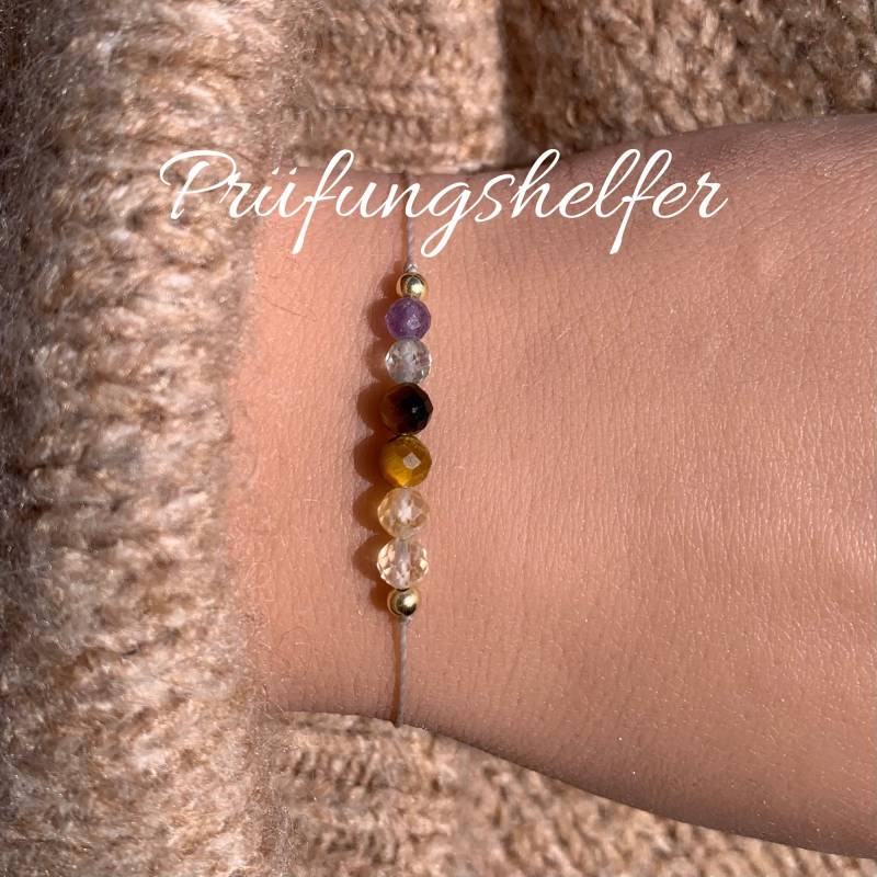 Prüfungshelfer Konzentration Armband Edelsteinarmband Abschlussprüfung Geschenk Personalisiert Schutzarmband Lernen Prüfungen Klausur Abi von lunevillage